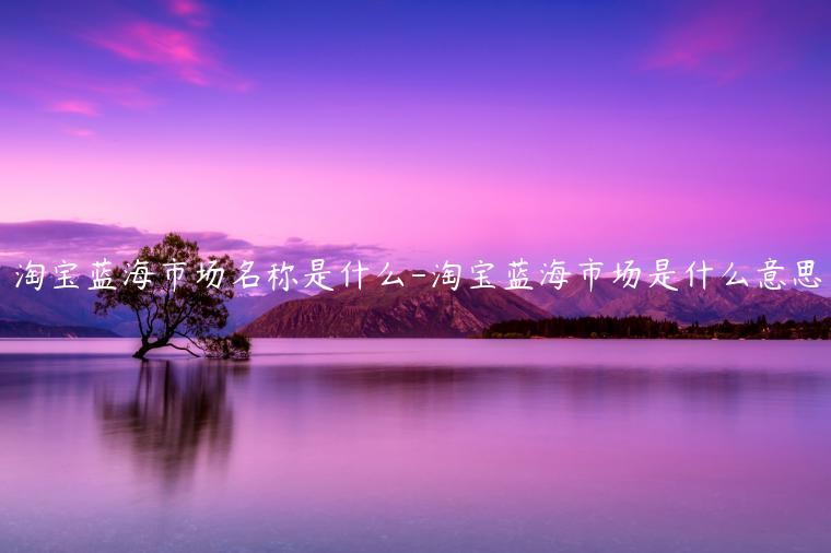 淘寶藍(lán)海市場(chǎng)名稱(chēng)是什么-淘寶藍(lán)海市場(chǎng)是什么意思